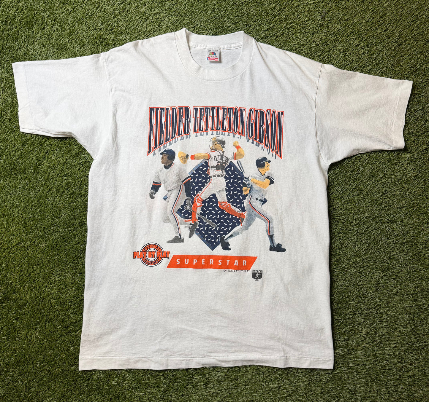 Vintage 1993 Detroit Tigers Play by Play T Shirt