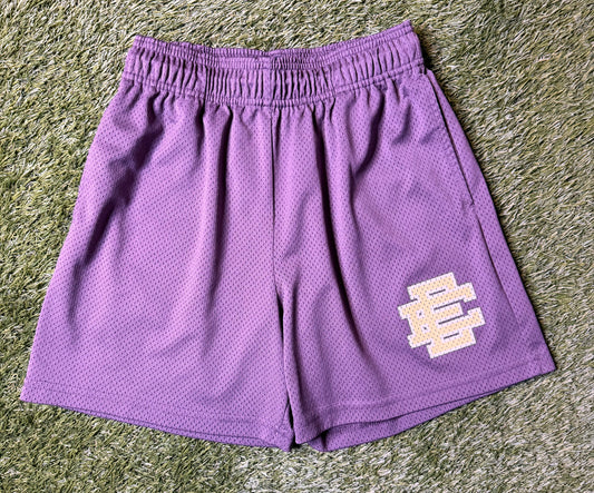 Eric Emanuel Purple/Gold Mesh Shorts