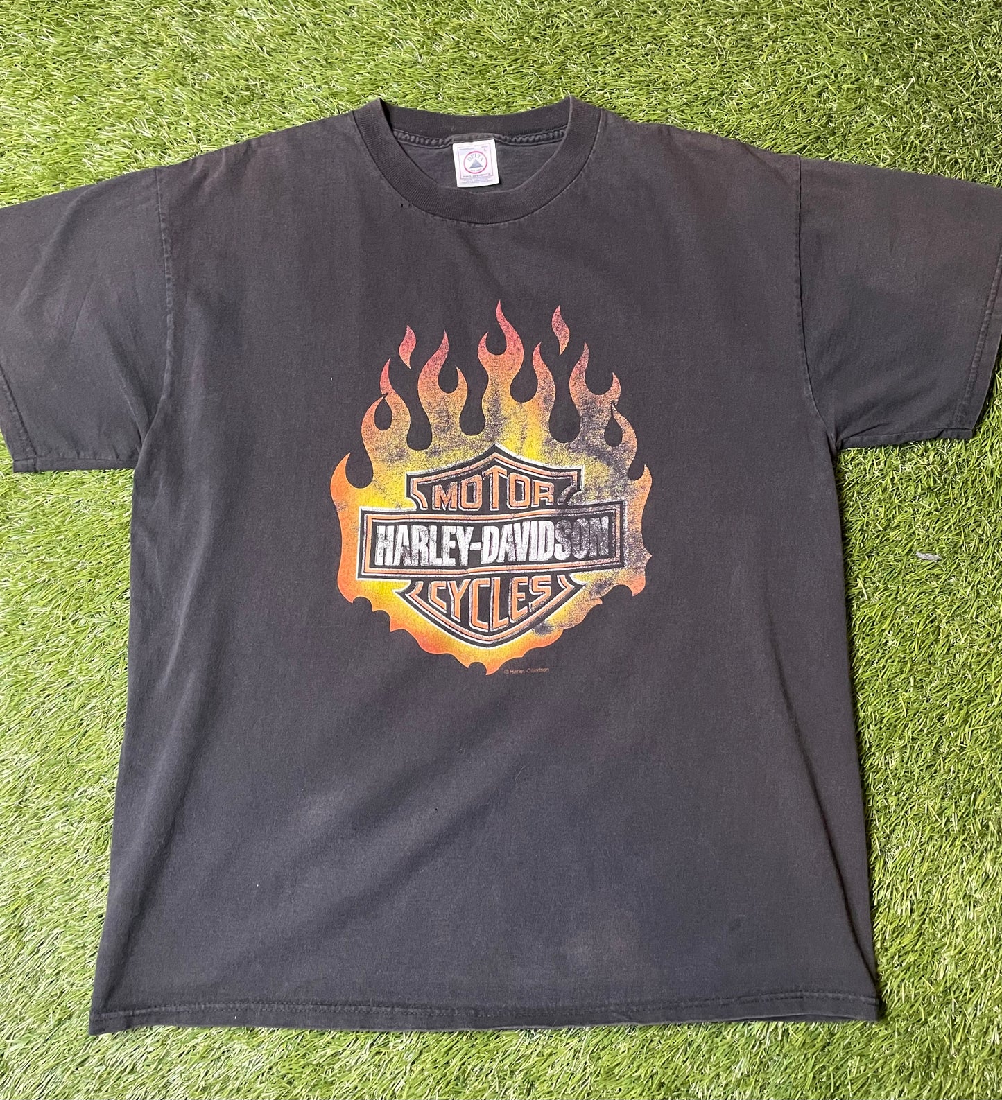 Vintage 90's Harley Davidson Flame Logo T Shirt
