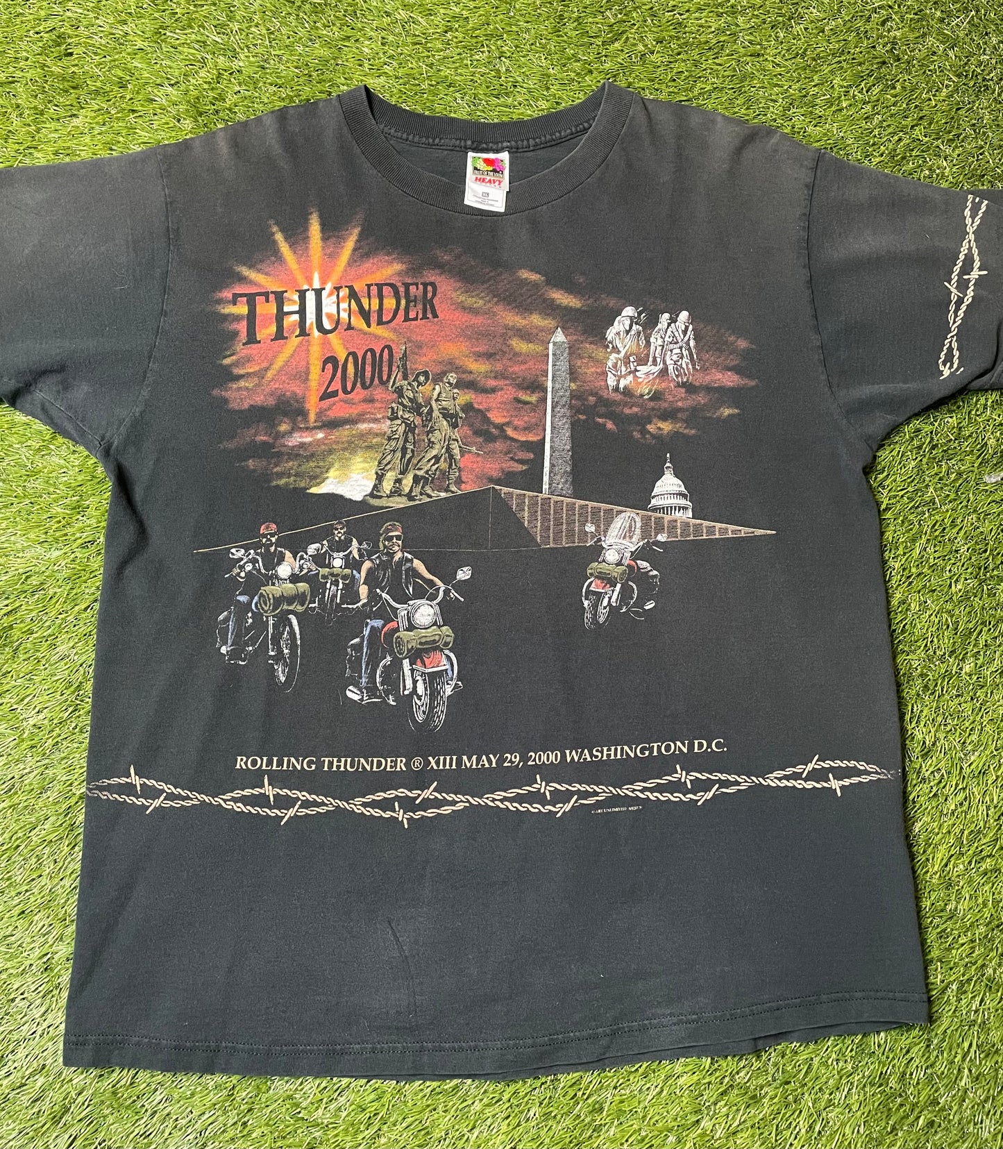 Vintage 2000 Rolling Thunder Motorcycle T Shirt