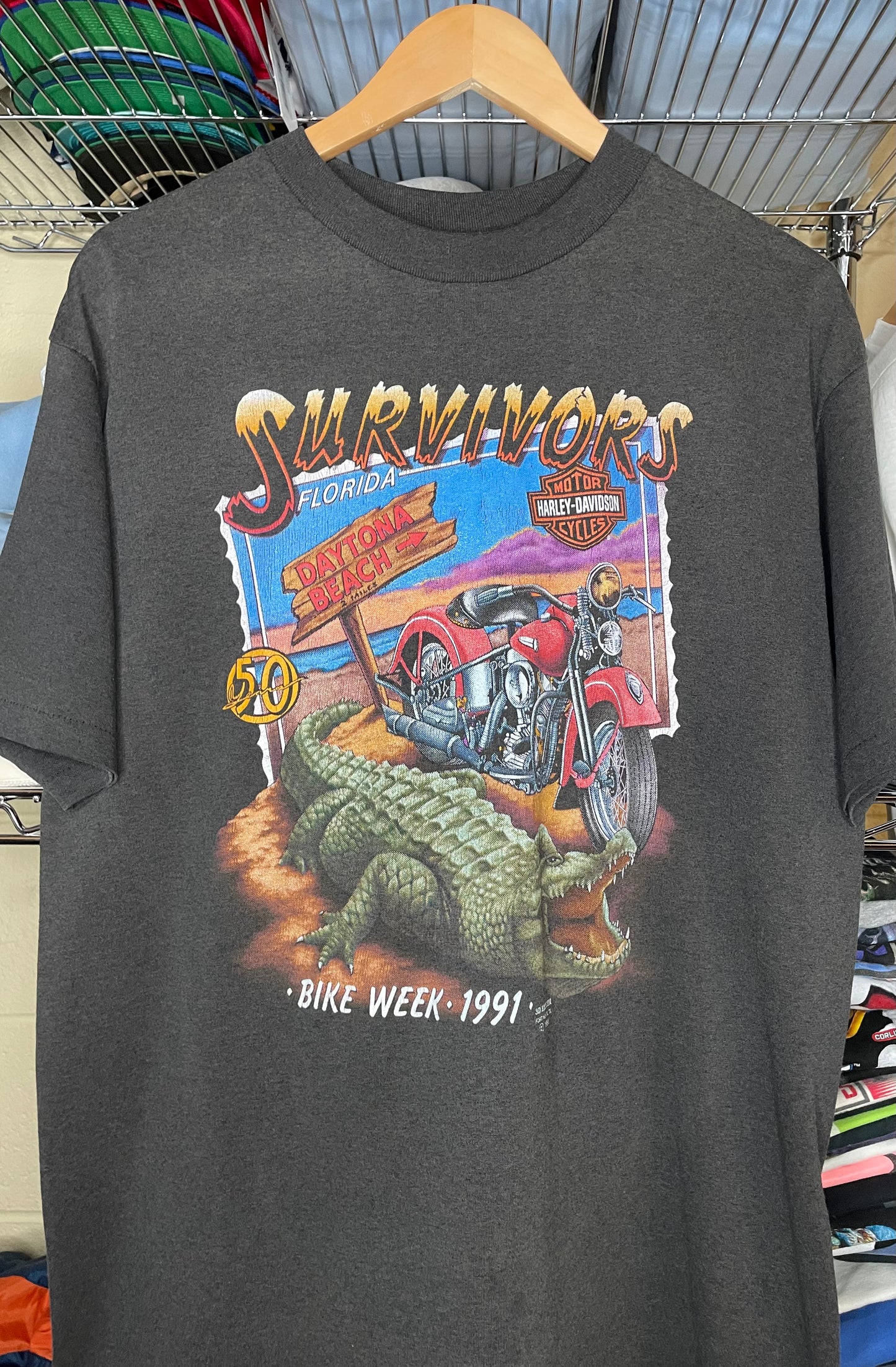 Vintage 1991 Harley Davidson 3D Emblem T Shirt