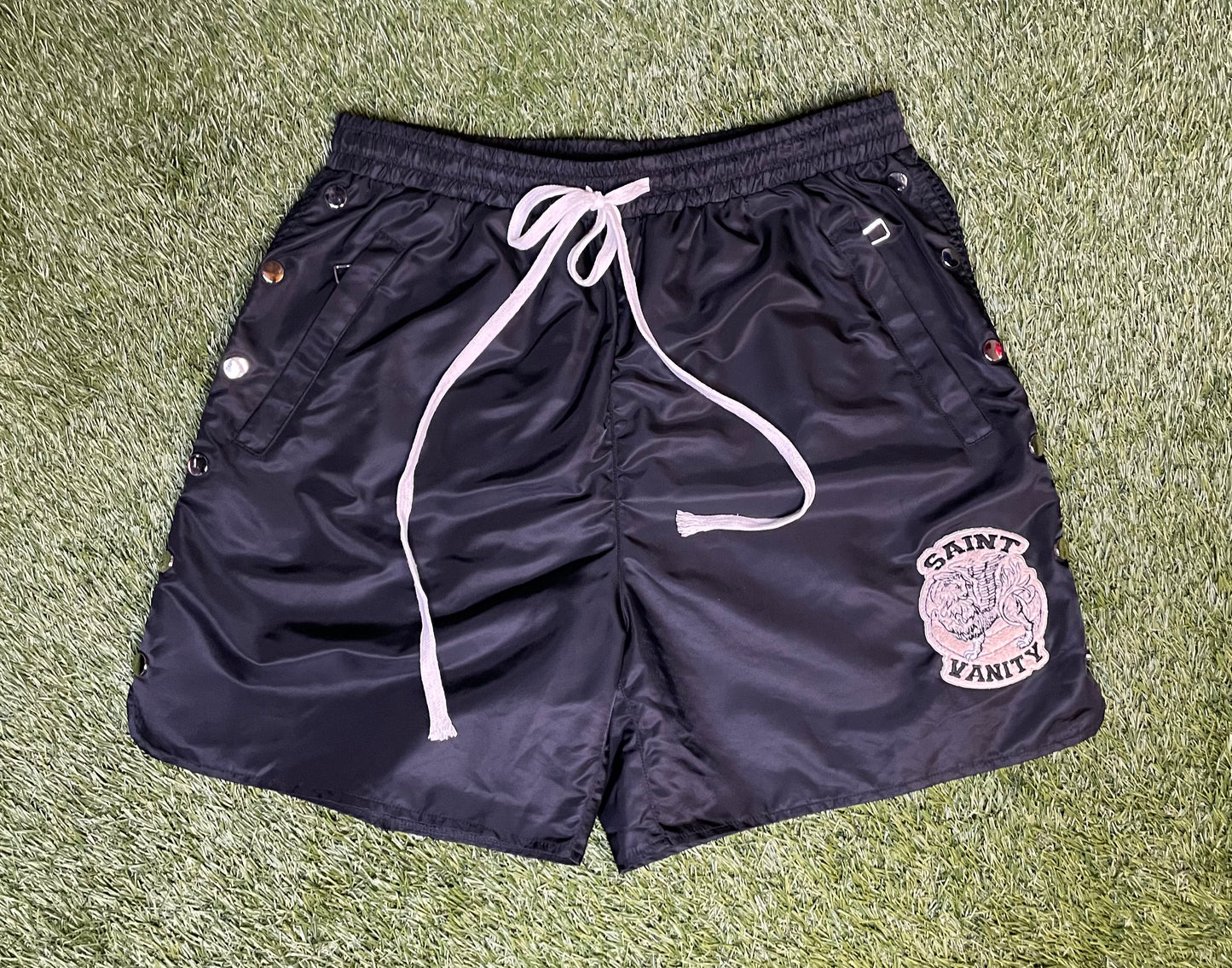 Saint Vanity Nylon Button Shorts