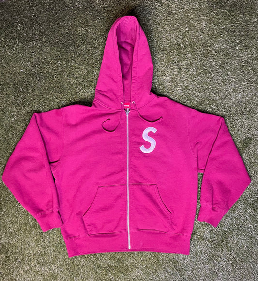 Supreme S Logo Zip Up Red