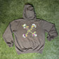 Off White Floral Arrow Pull Over Hoodie Olive