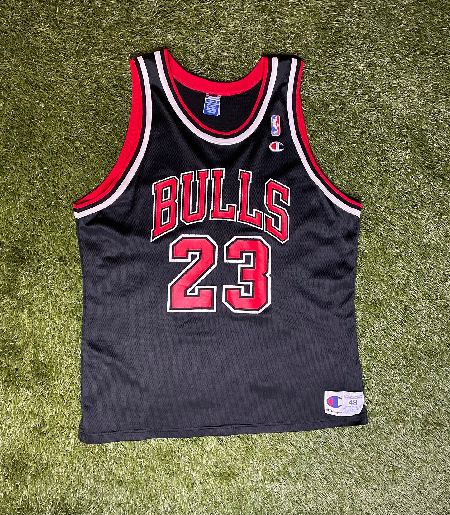 Vintage 90's Chicago Bulls Black Champion Jersey