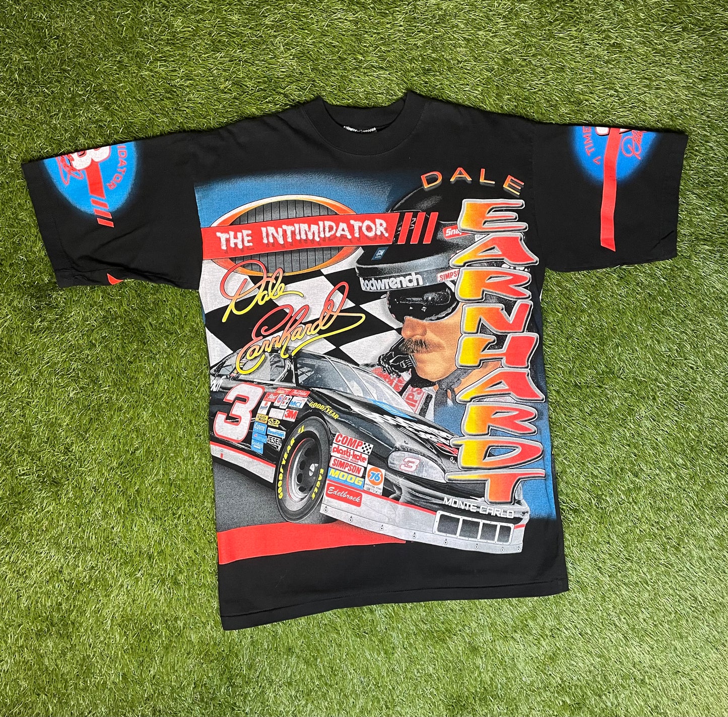 Vintage 90's Dale Earnhardt Intimidator AOP Racing T Shirt