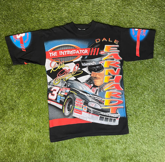Vintage 90's Dale Earnhardt Intimidator AOP Racing T Shirt