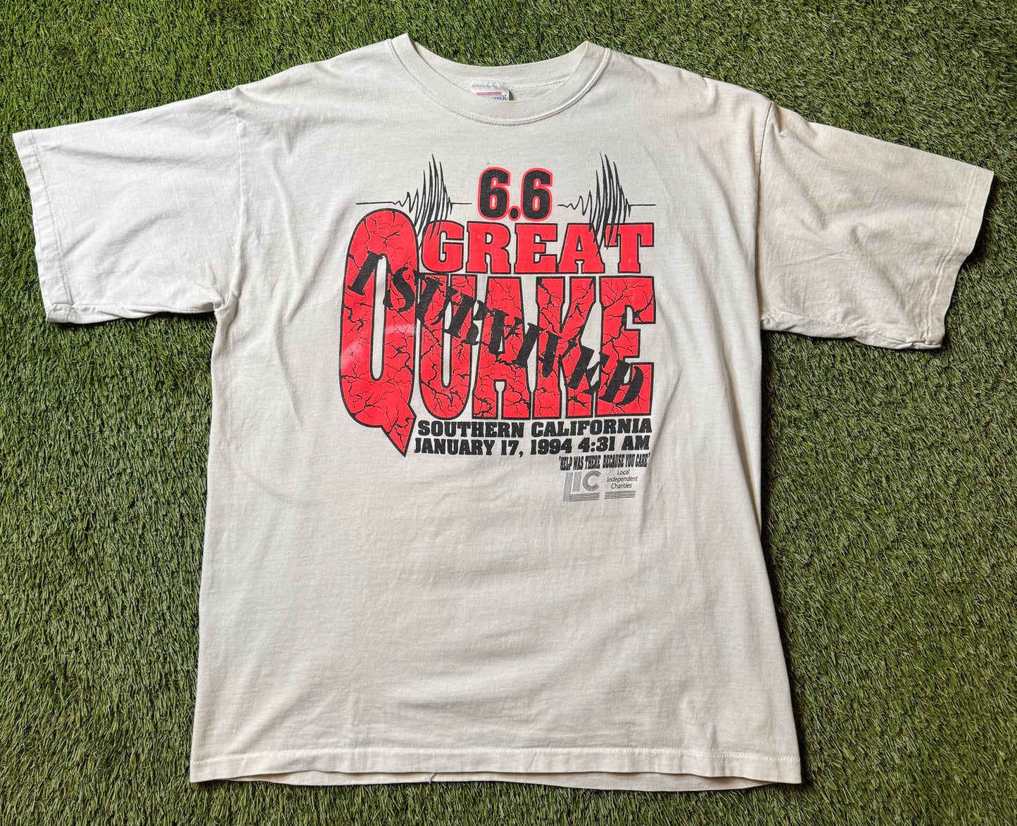 Vintage 1994 SoCal Earthquake T Shirt