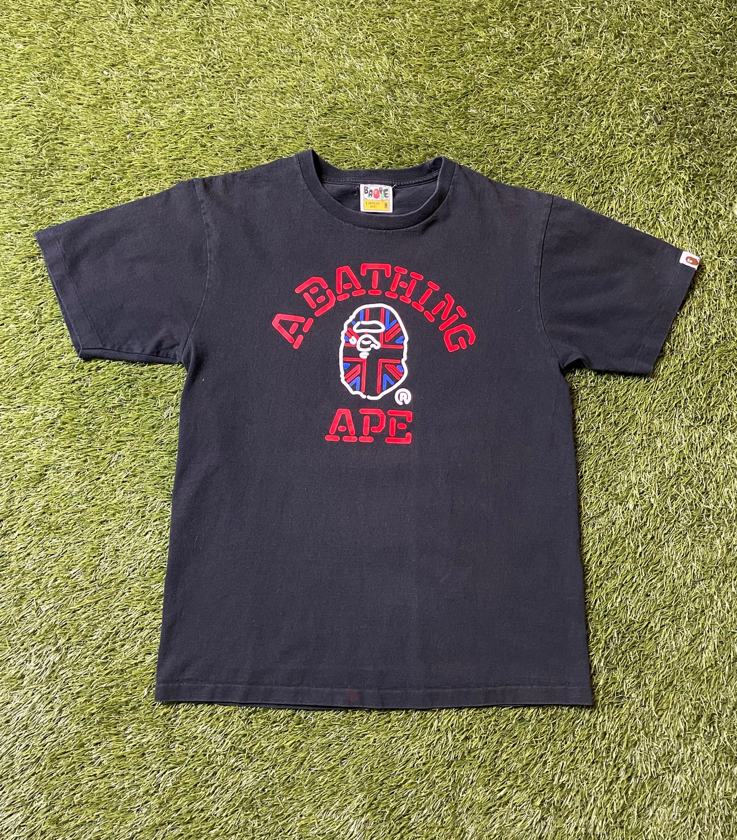 Bape London Union Jack College Black T Shirt