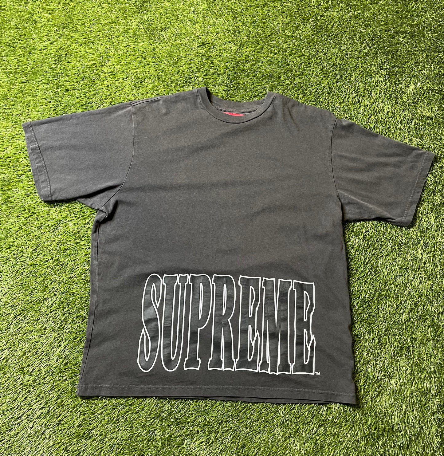 Supreme Spellout Faded Black T Shirt