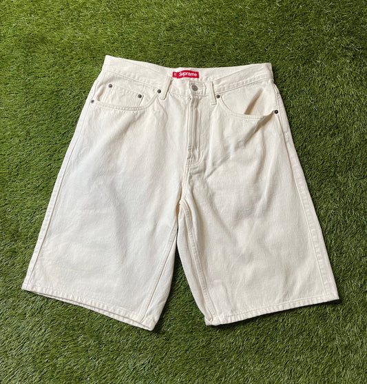 Supreme Baggy Selvedge White Denim Shorts