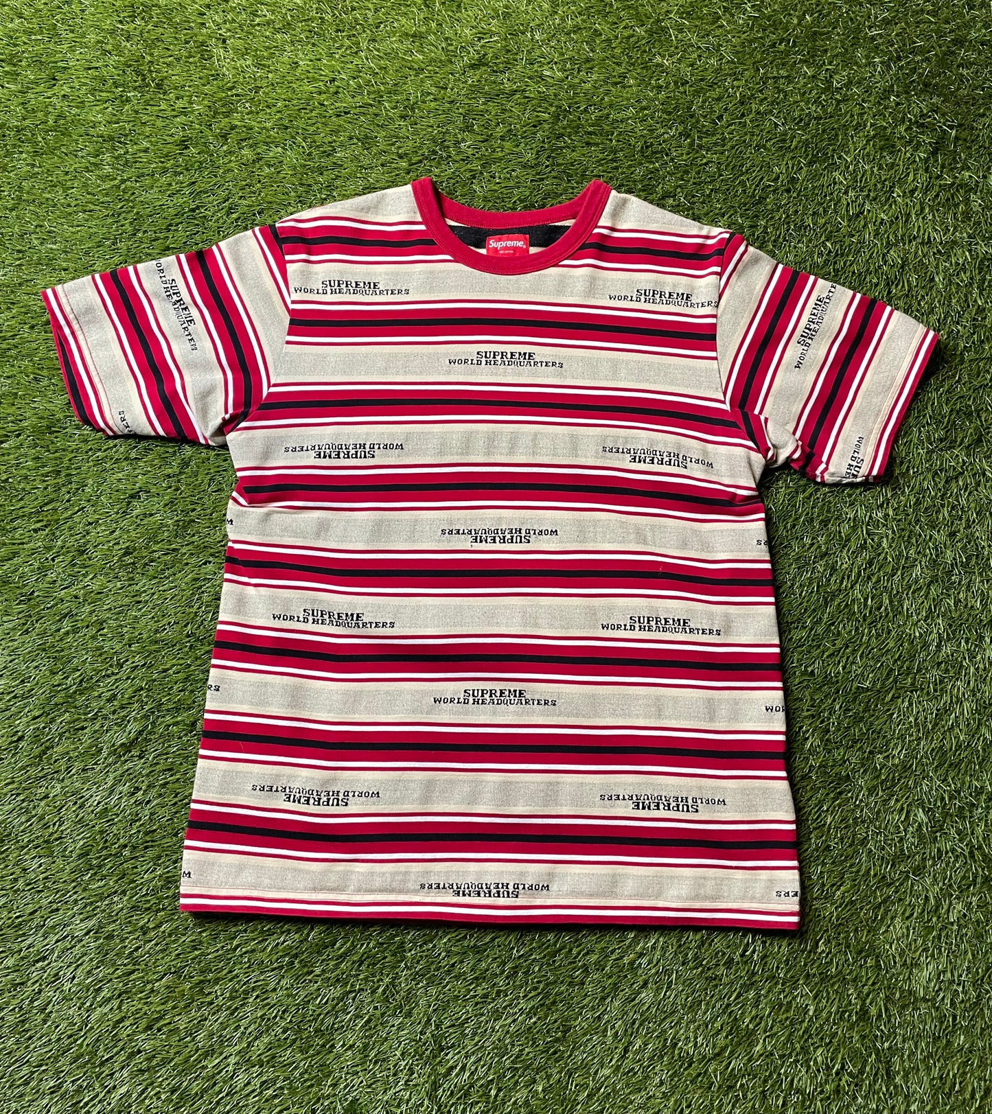 Supreme World HQ Stripe T Shirt