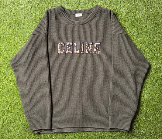 Celine Oversized Leopard Logo Sweater