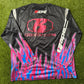 BAPE Flame Pattern Multilogo Relaxed Fit Football Jersey Black
