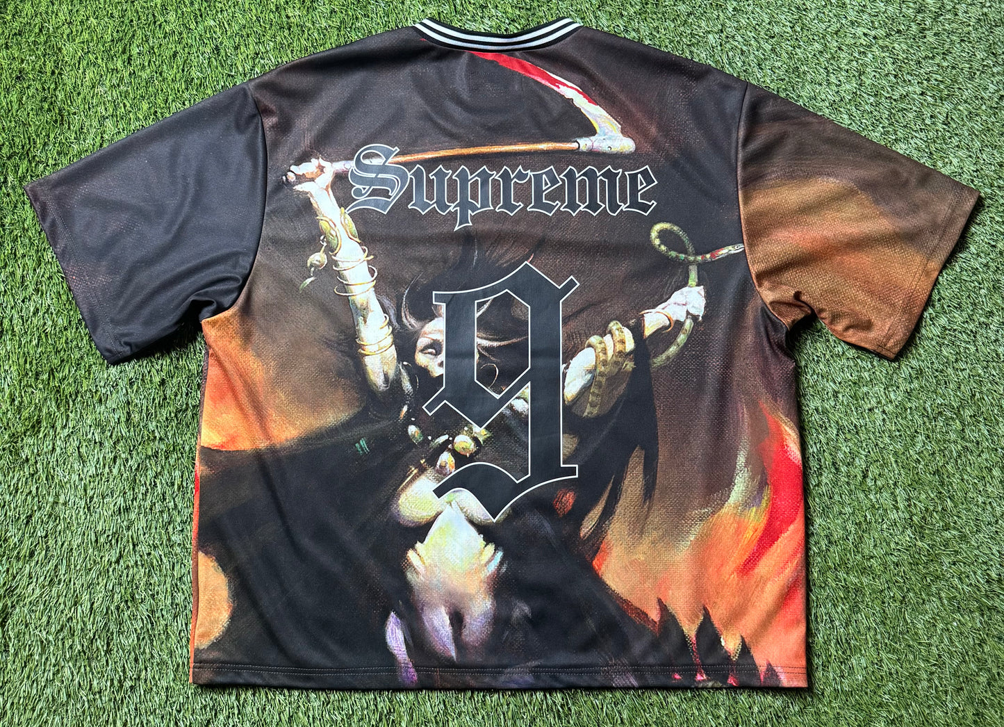 Supreme Frazetta Soccer Jersey Woman With Scythe