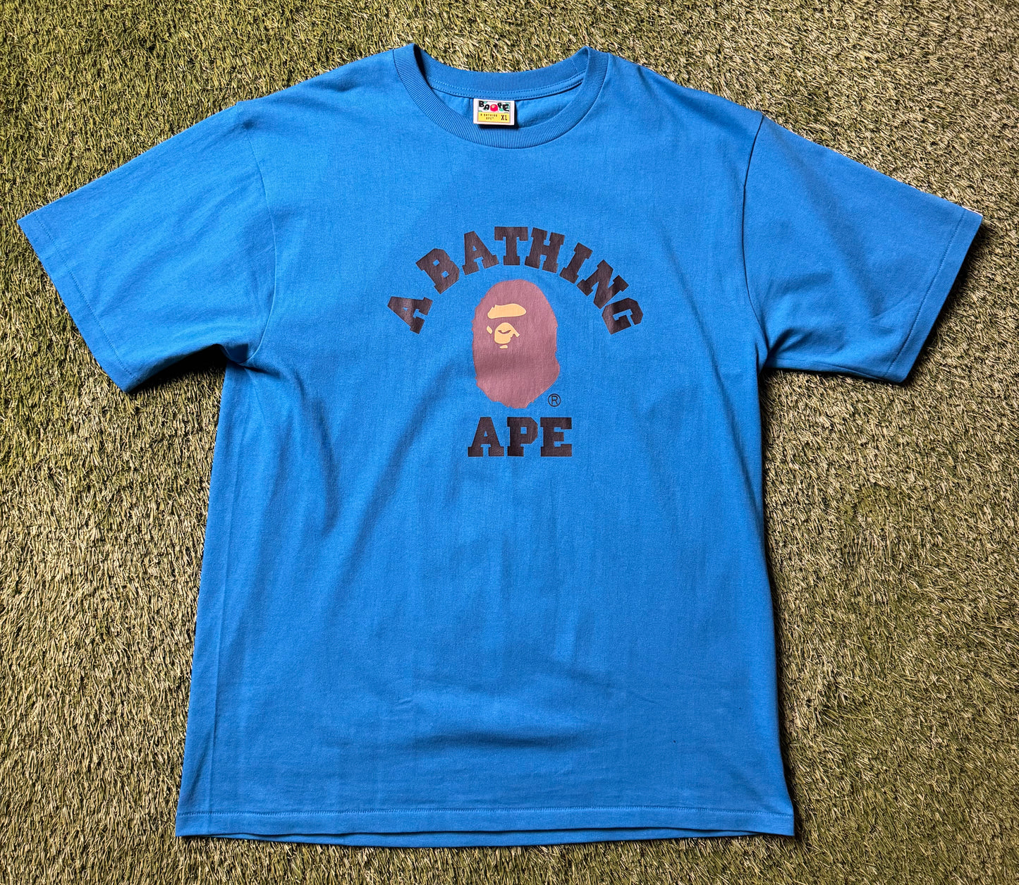 Bape College T Shirt Blue