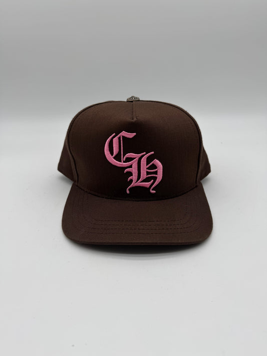 Chrome Hearts Brown/Pink CH Snapback Hat