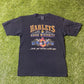 Vintage 3D Emblem Harley Davidson Harleys & Good Whiskey T Shirt