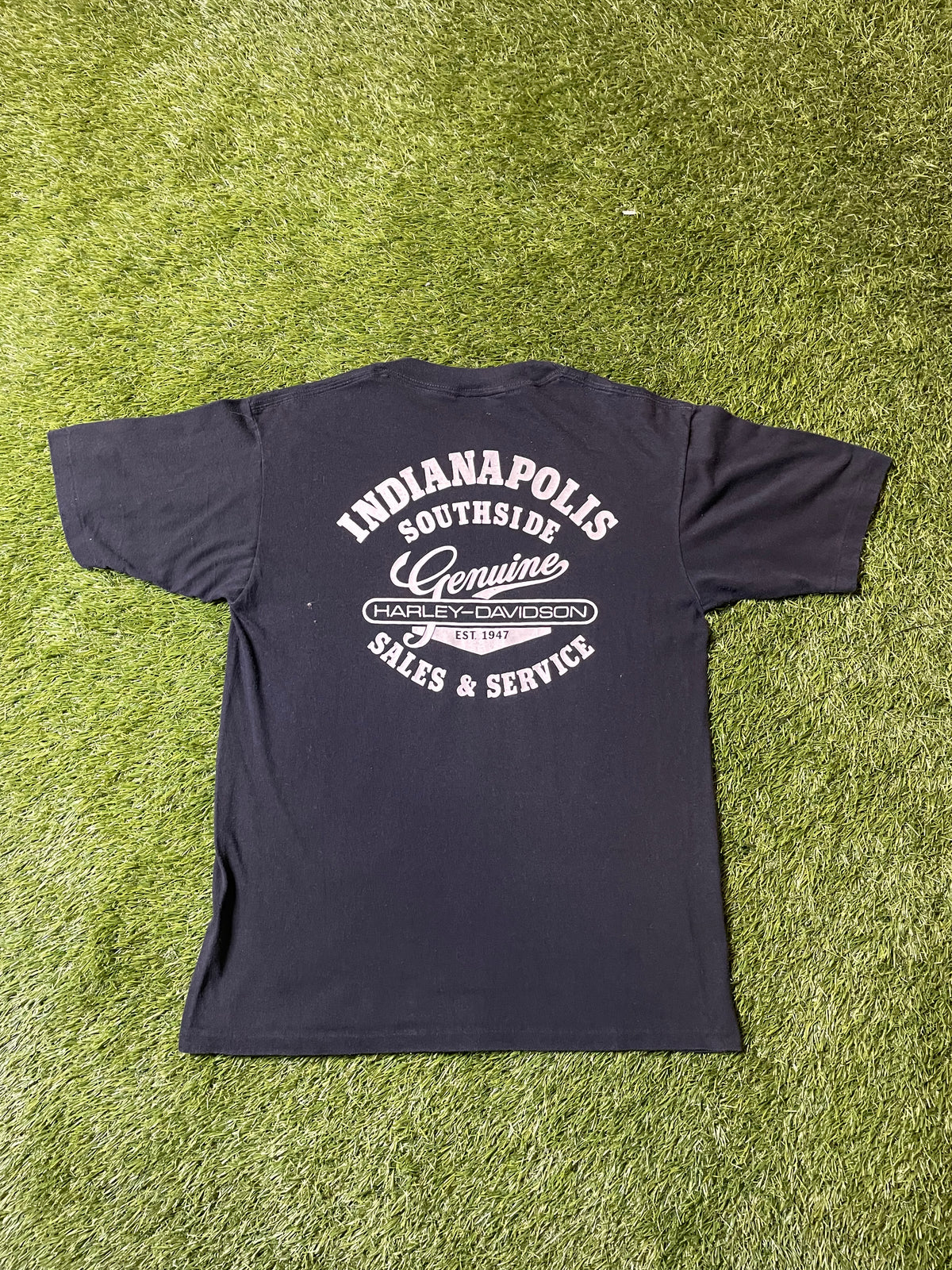 Vintage 3D Emblem Harley Davidson Harleys & Good Whiskey T Shirt