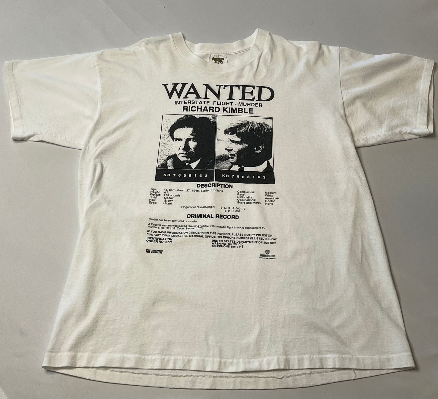 Vintage The Fugitive Movie T Shirt