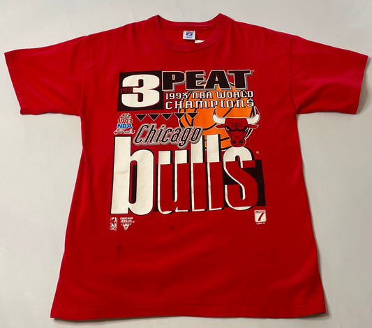 Vintage 1993 Chicago Bulls 3 Peat T Shirt