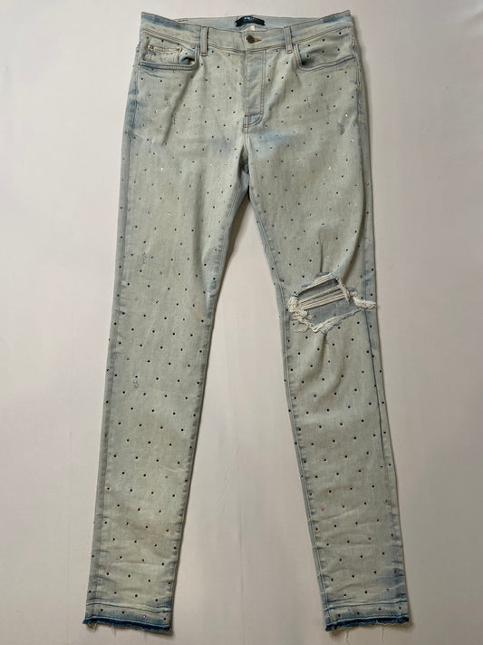 Amiri Rhinestone Skinny Jeans