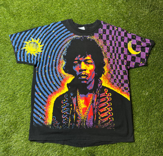 Vintage Jimi Hendrix Abstract AOP T Shirt