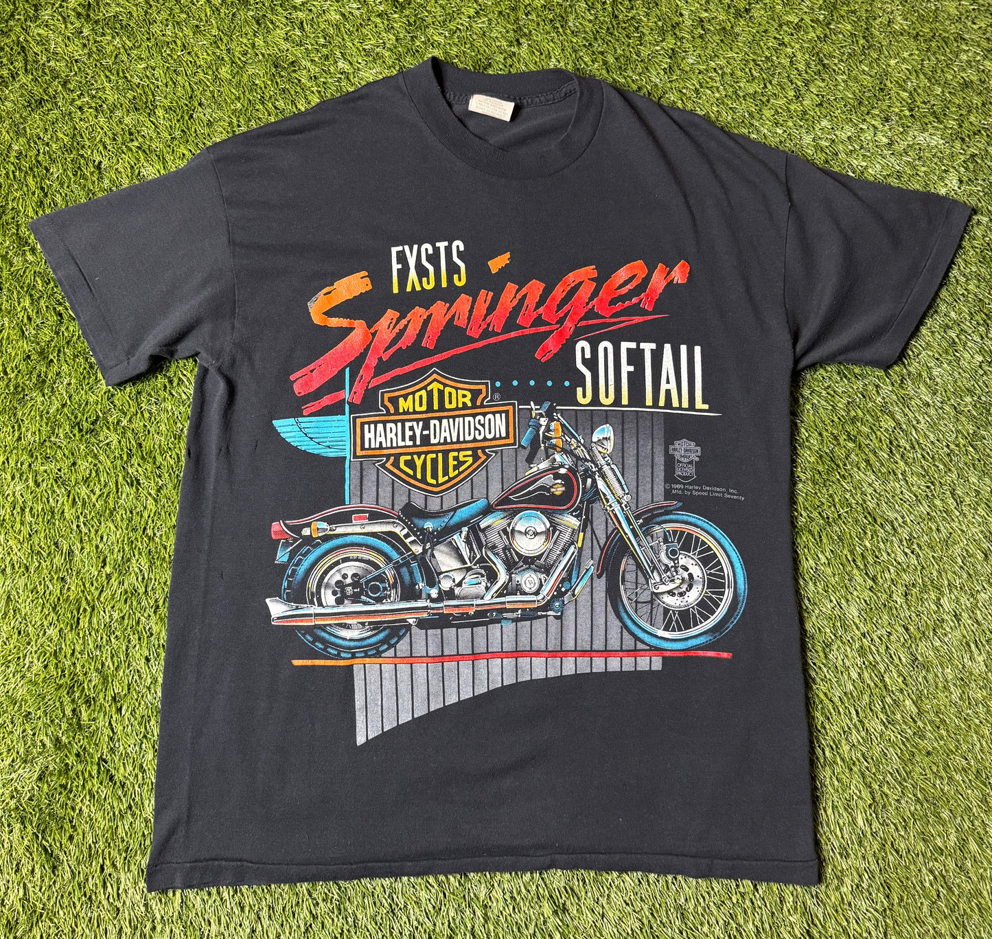 Vintage 1989 Harley Davidson Softail Motorcycle T Shirt