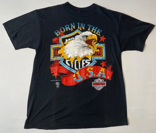 Vintage Born in the USA Harley Davidson T Shirt