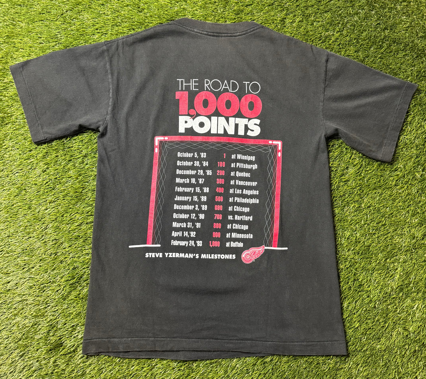Vintage 1991 Steve Yzerman Milestones T Shirt