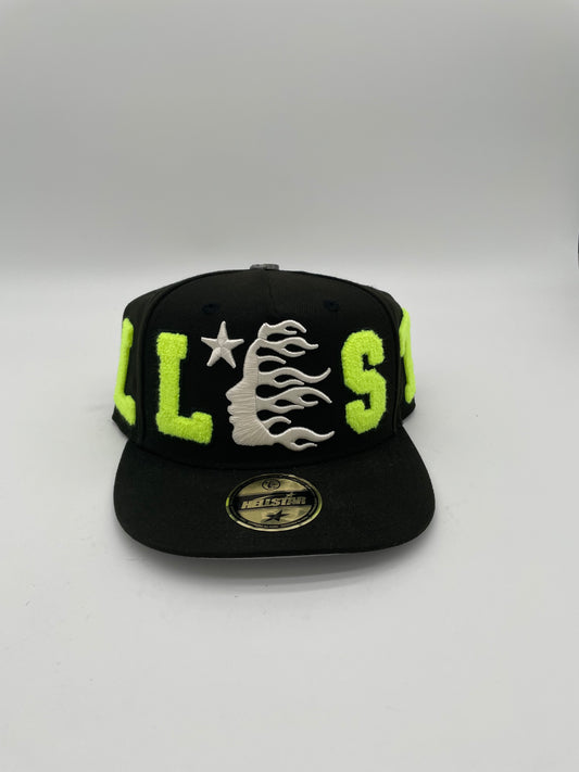 Hellstar OG Patch Fitted Hat Neon Green