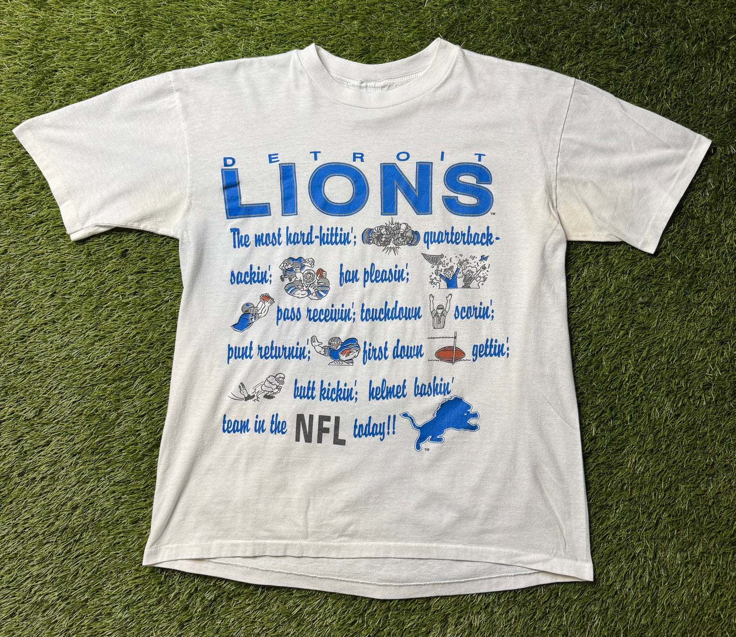 Vintage 90's Detroit Lions Word T Shirt