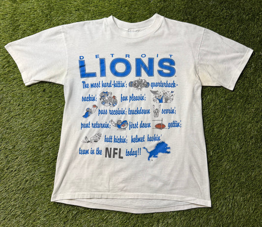 Vintage 90's Detroit Lions Word T Shirt