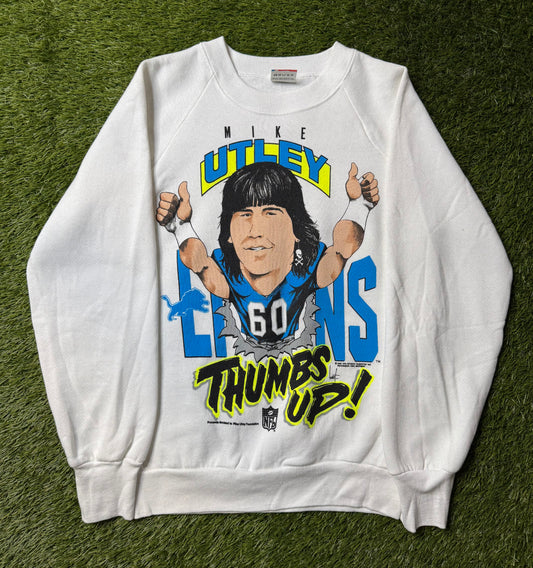 Vintage 1991 Mike Utley Detroit Lions Crewneck