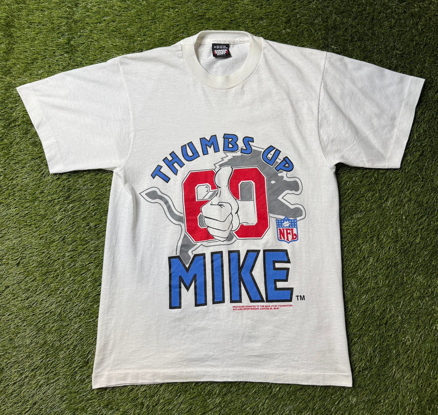 Vintage 90's Mike Utley Thumbs up t shirt