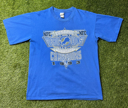 Vintage 1993 Detroit Lions Division Champs T Shirt