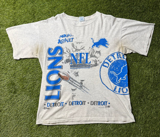 Vintage 1991 Detroit Lions Salem AOP T Shirt