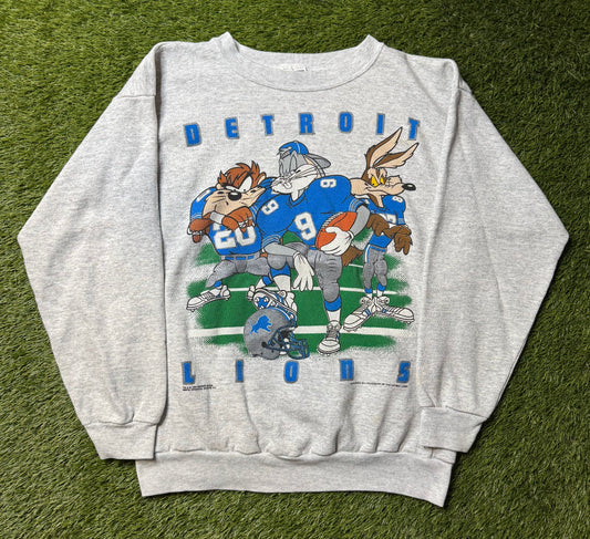 Vintage 1993 Detroit Lions Looney Toons Crewneck