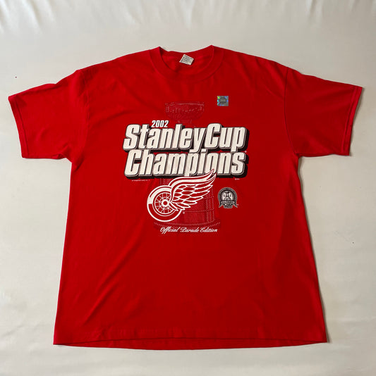 Vintage Detroit Red Wings 2002 Champions T Shirt