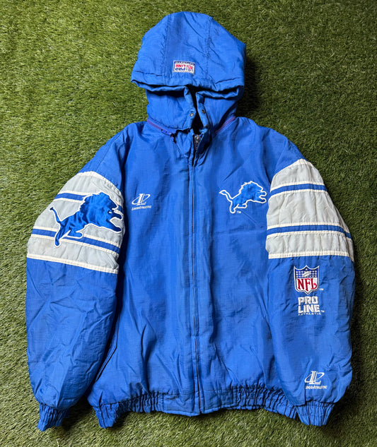 Vintage 90's Detroit Lions Pro Line Puffer Jacket