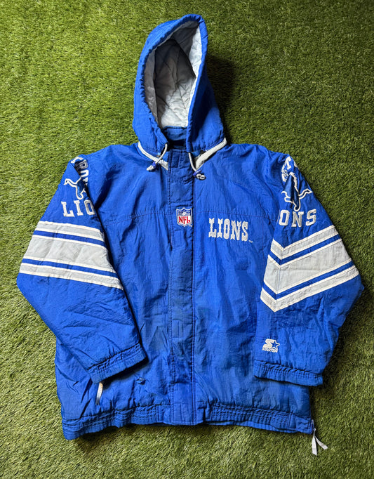 Vintage 90's Detroit Lions Starter Sideline Jacket
