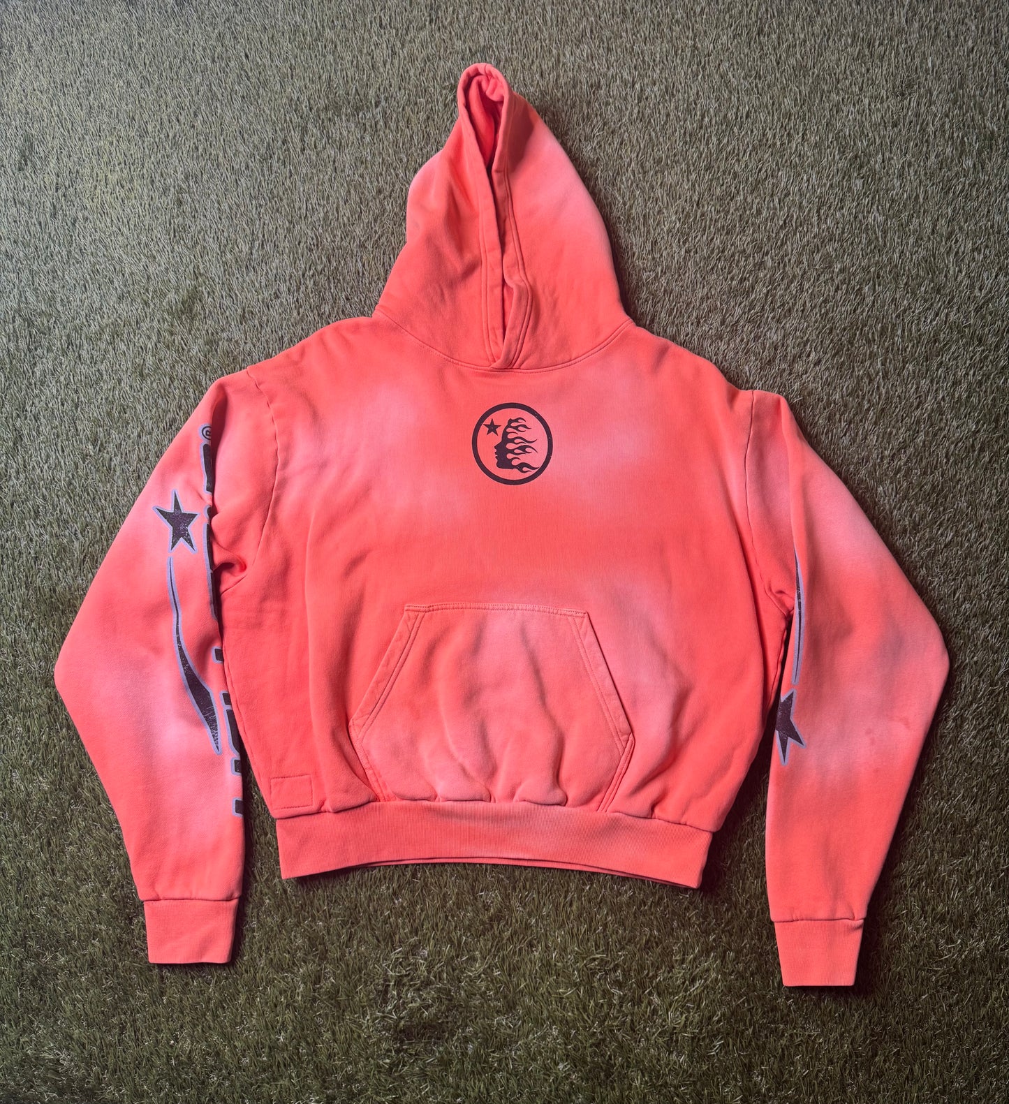 Hellstar Sun Faded Orange Hoodie