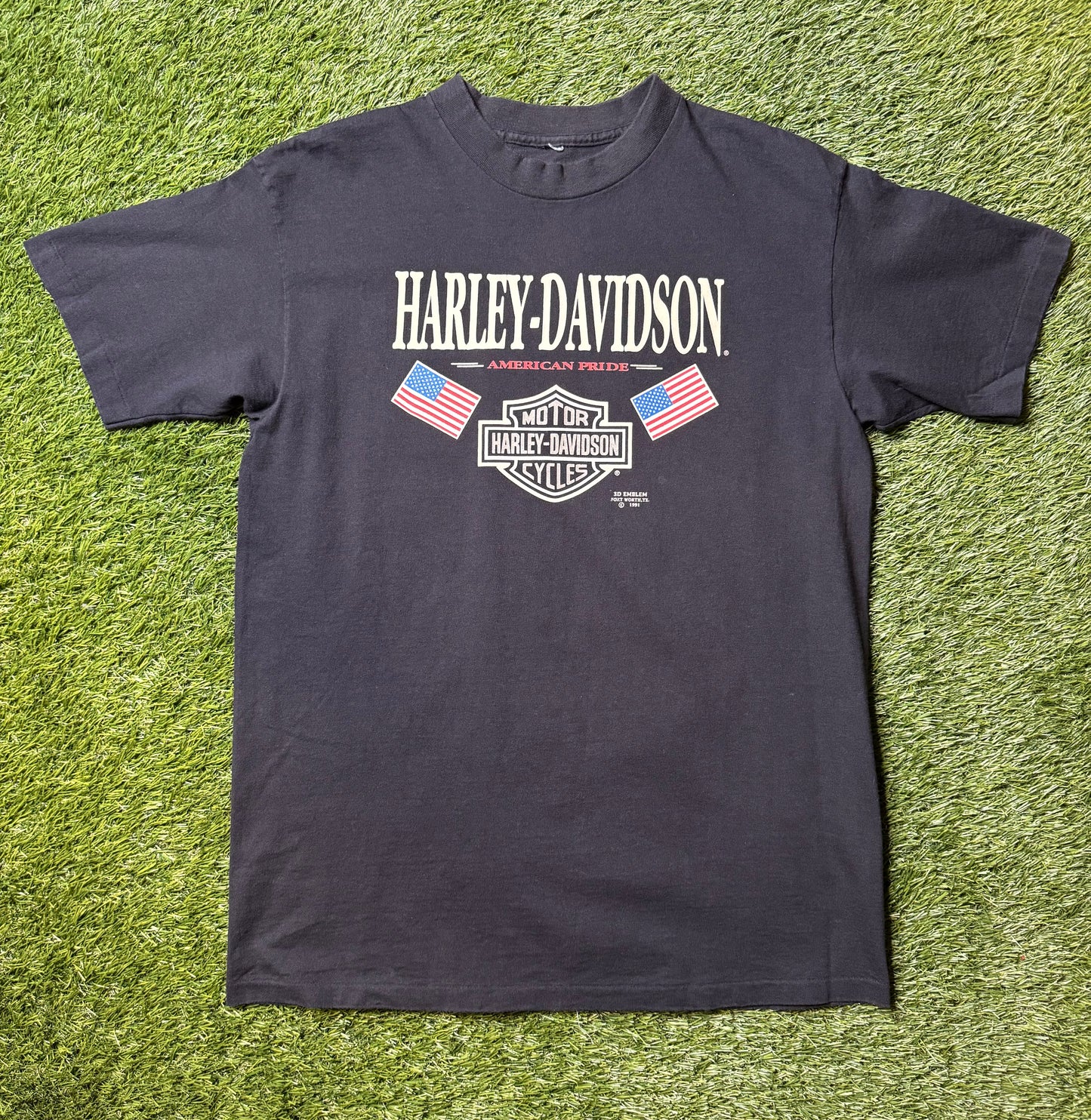 Vintage 1991 Harley Davidson 3D Emblem T Shirt