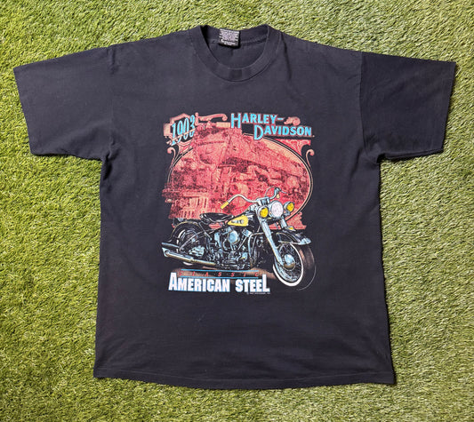 Vintage 1991 Harley Davidson Bike T Shirt