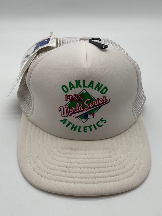 Vintage 1988 Oakland Athletics World Series Mesh Trucker Hat