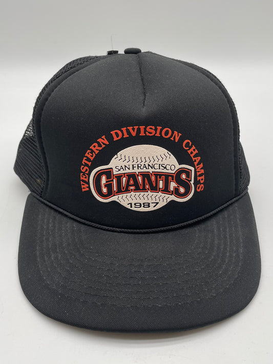 Vintage 1987 San Francisco Giants Division Champs Mesh Trucker Hat