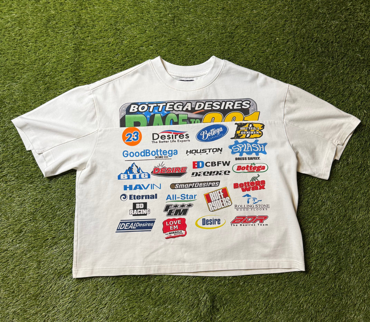 Bottega Desires White Race Nascar T Shirt