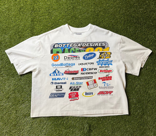 Bottega Desires White Race Nascar T Shirt