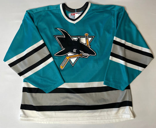 Vintage Teal San Jose Sharks Jersey