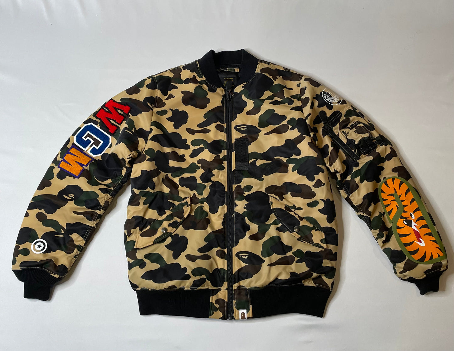 Bape Shark MA-1 Camo Bomber Flying Jacket